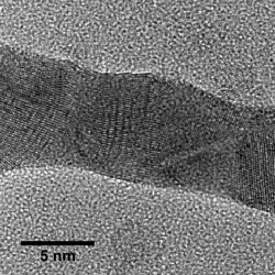 In situ HRTEM image of Au structure on silicon nitride membrane dewetting at 300 °C
