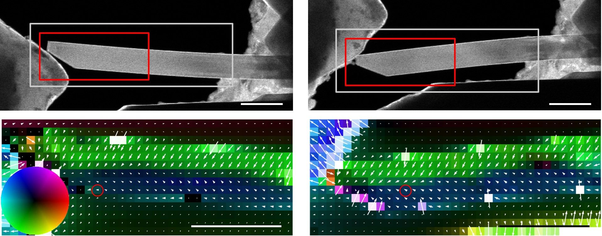 Electron beam deflection measured at a bending GaN nanowire