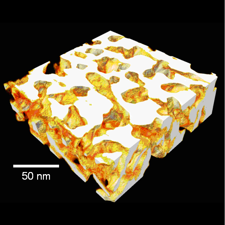 Tomogram of yttrium-doped zirconia (YDZ) catalyst support