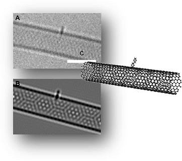 Direct imaging of functionalized singla-wall carbon nanotube